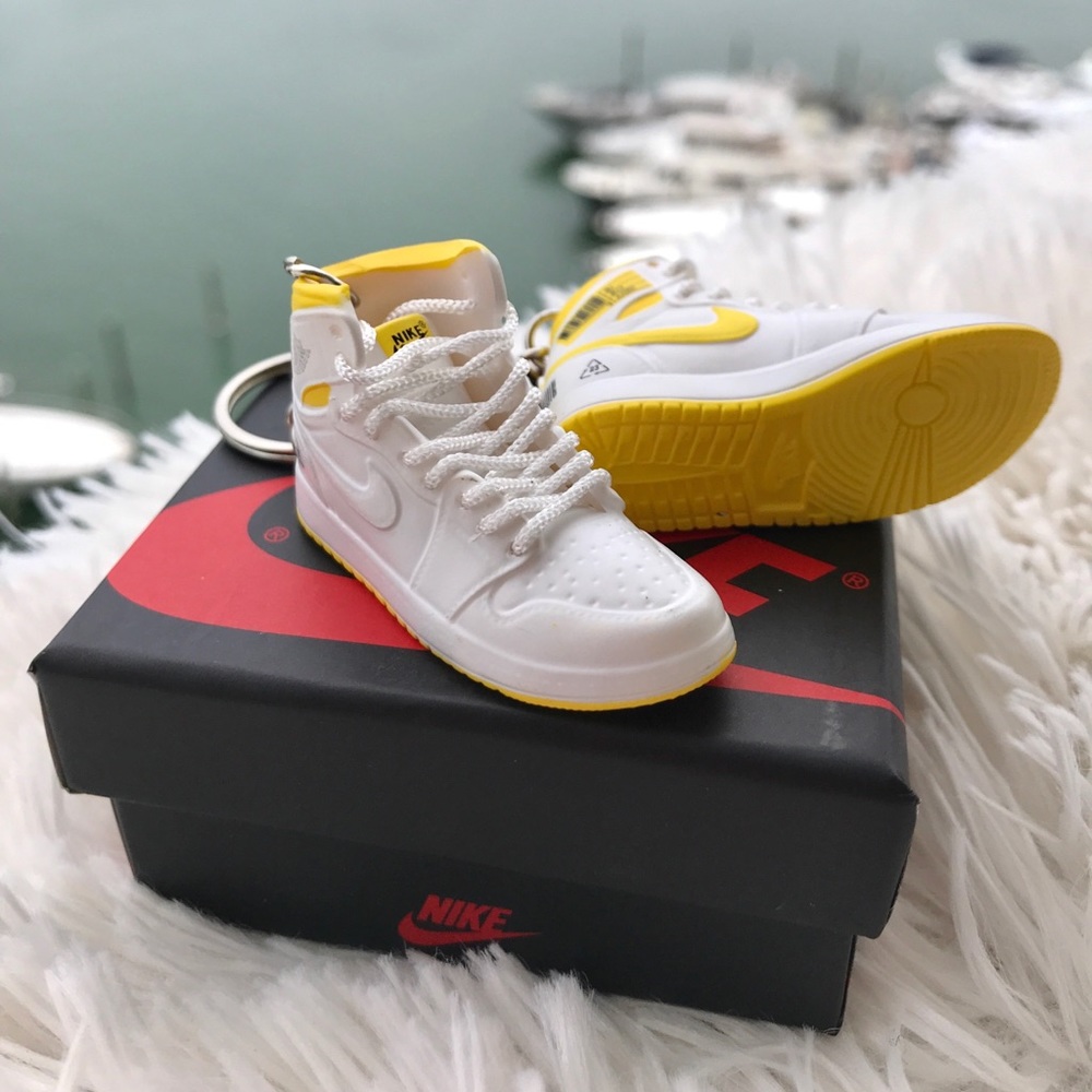 3D Key Chains Air Jordan 1 yellow and white